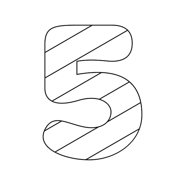 Premium vector coloring page with number for kids