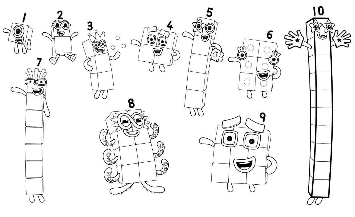 Numberblocks coloring pages