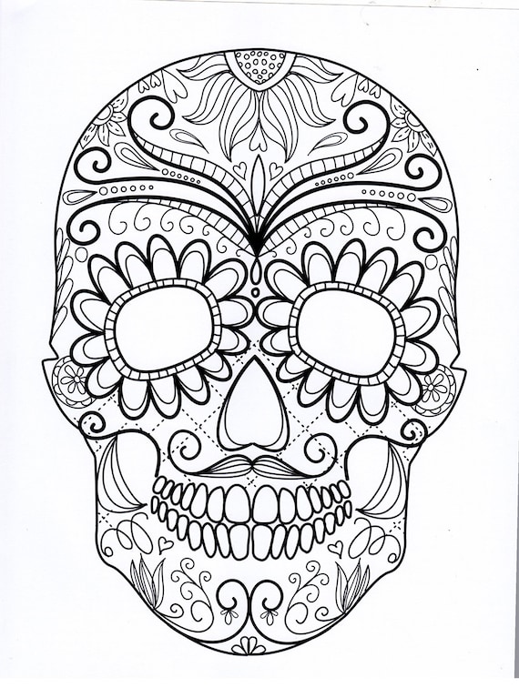 Buy sugar skull coloring pages calavera day of the dead dia de online in india