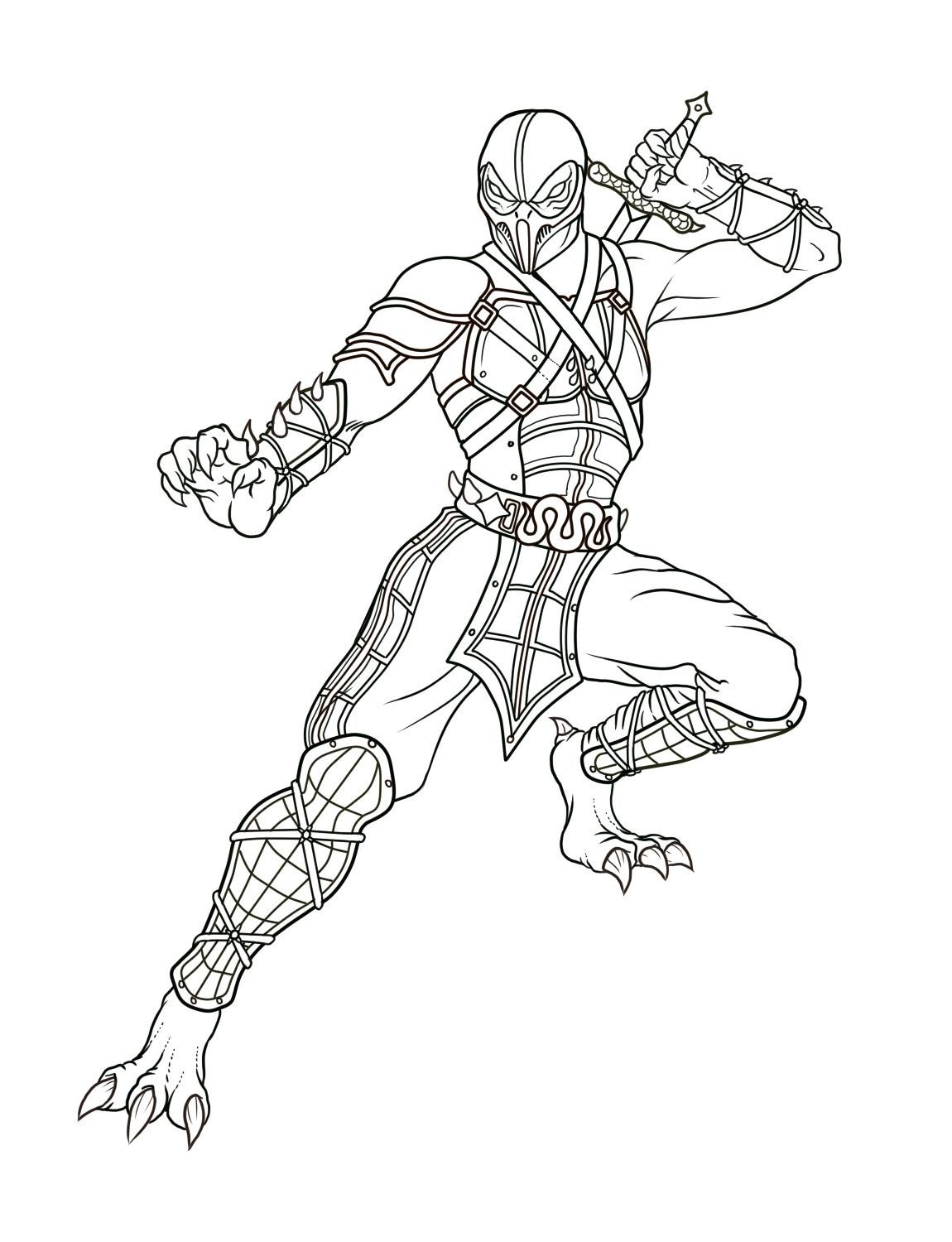 Free printable mortal kombat coloring pages for kids