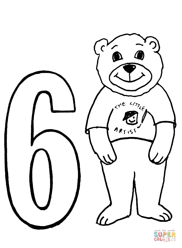 Number coloring page free printable coloring pages