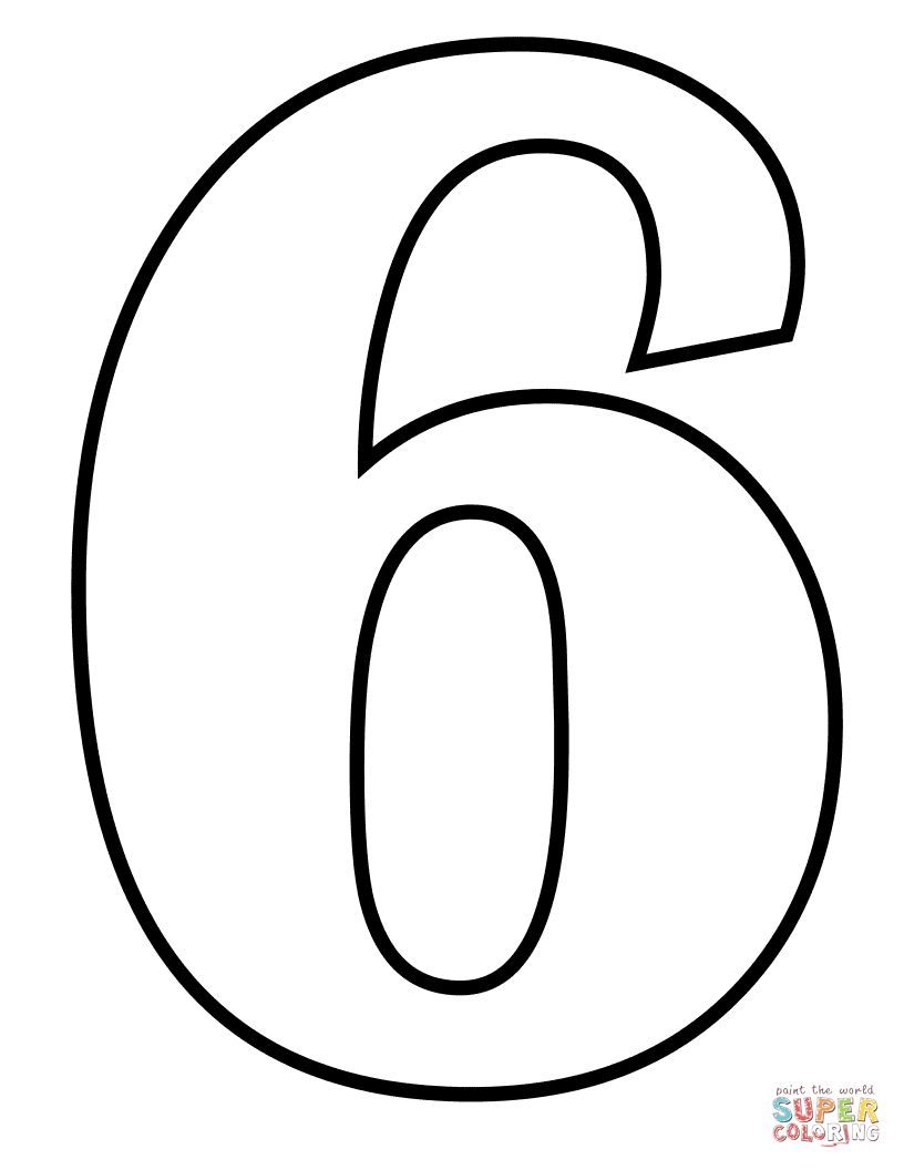 Number coloring page free printable coloring pages