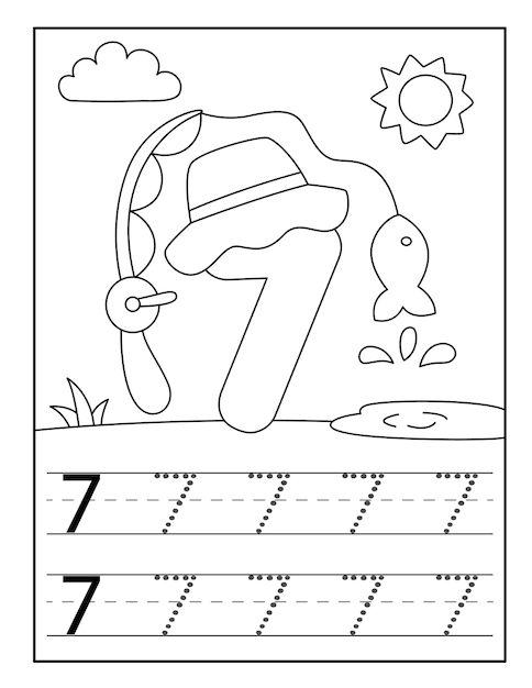 Premium vector kawaii reading table coloring page