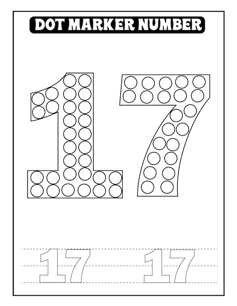 Premium vector dot marker number coloring pages