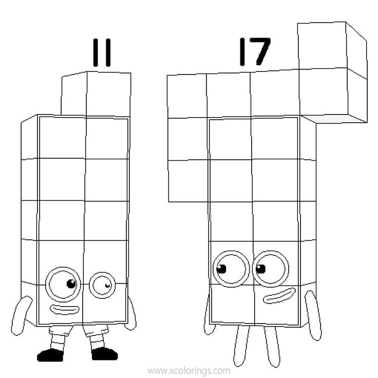 Numberblocks coloring pages and