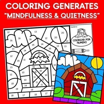 Spanish christmas winter color by number code math coloring pages sheets