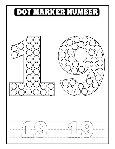 Premium vector dot marker number coloring pages