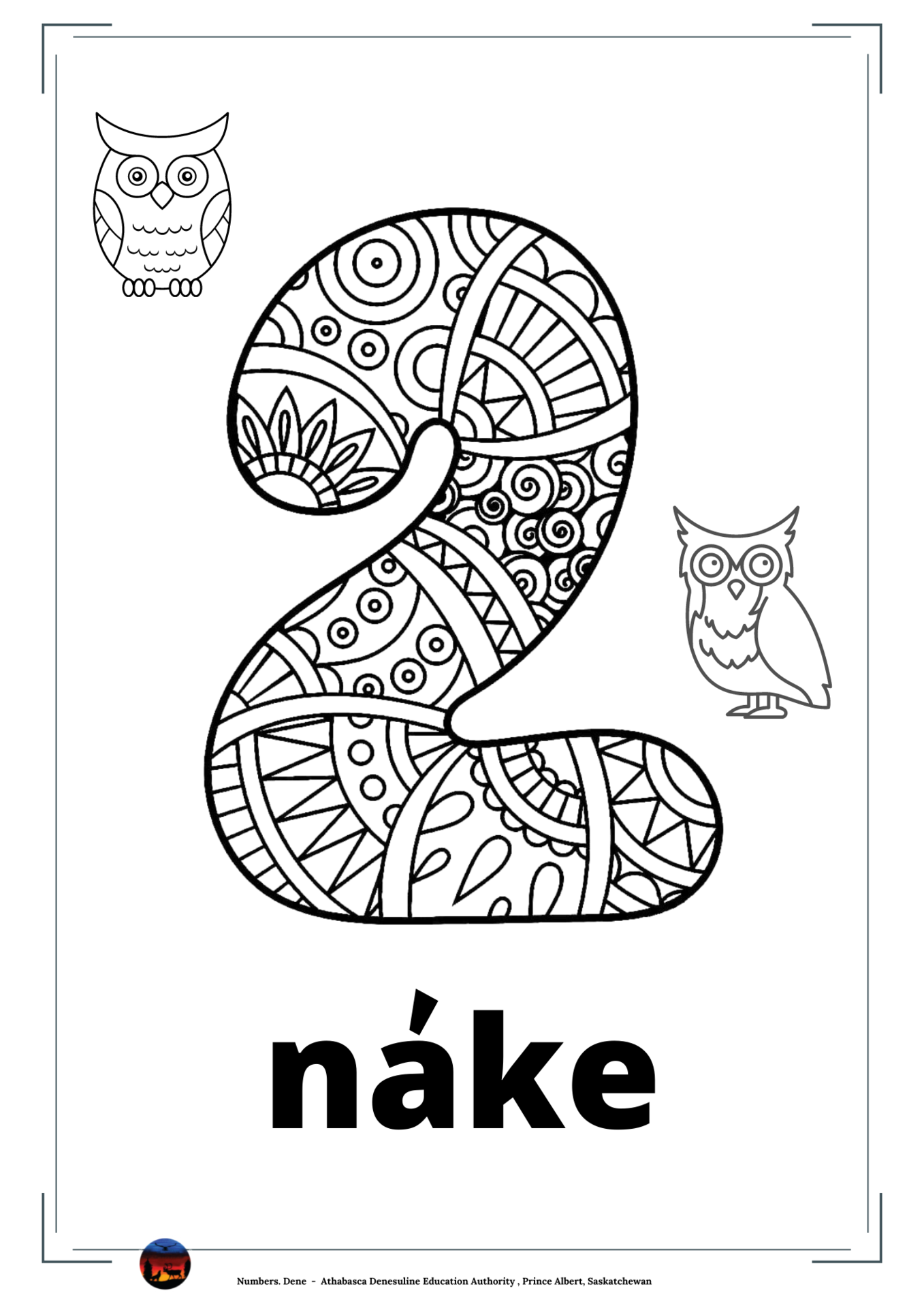 Numbers coloring pages with audio â language â athabas denesuline edution authority