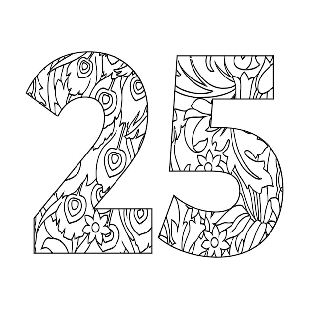 Premium vector mandala number coloring page for kids