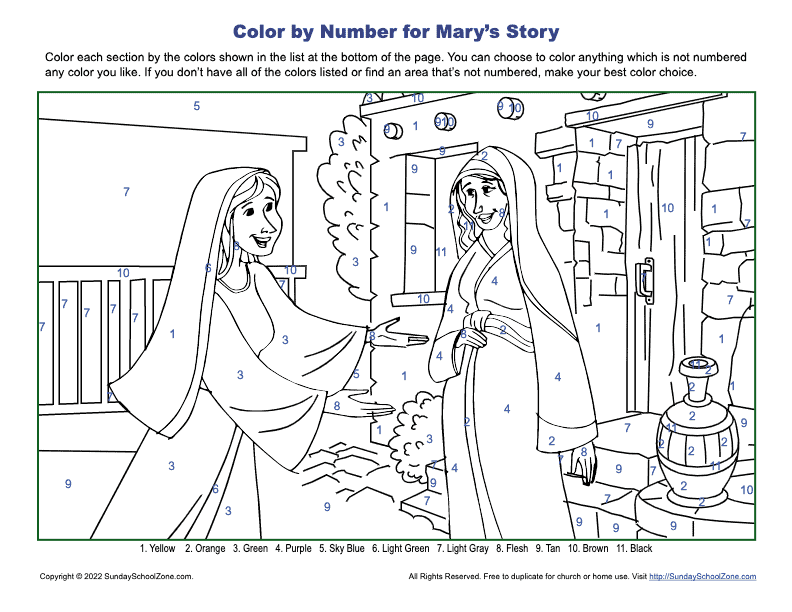 Color by number bible coloring pages on sunday school zone