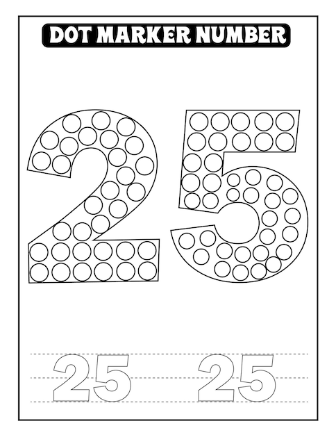 Premium vector dot marker number coloring pages