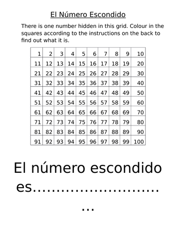 Find the hidden number teaching resources