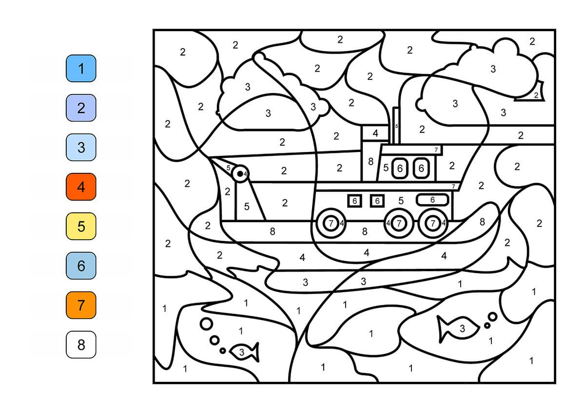 Color by number best worksheets coloring pages free printable