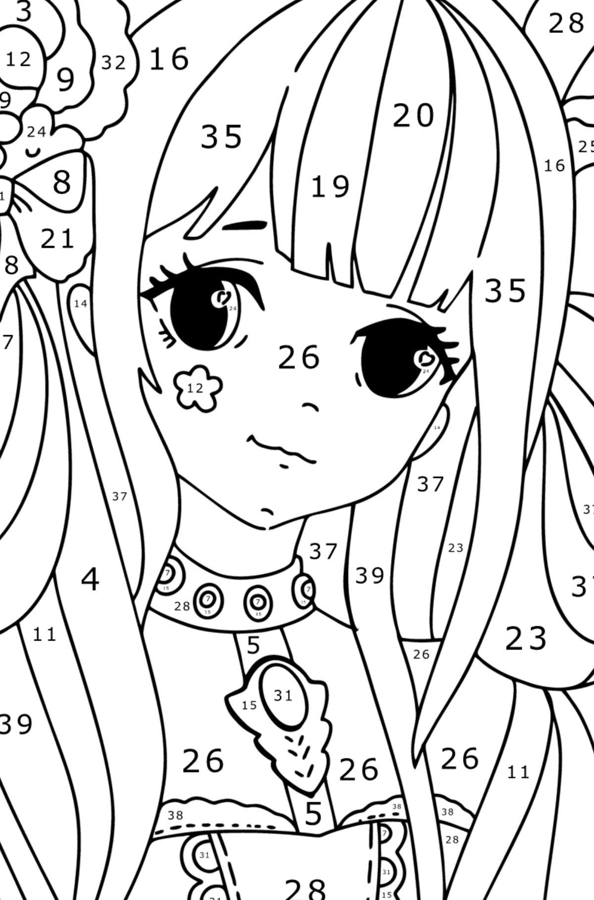 Girl face coloring page â online and print for free