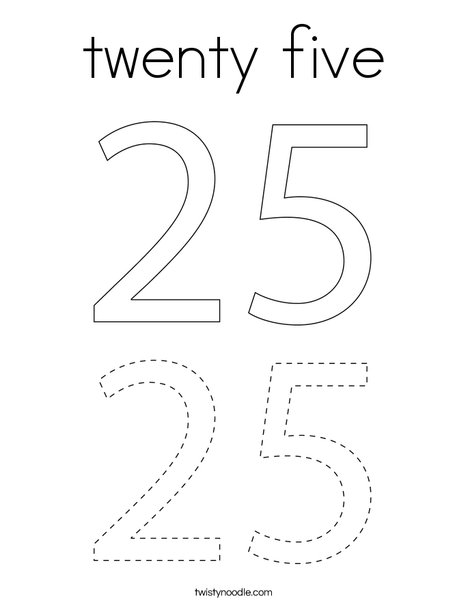 Twenty five coloring page