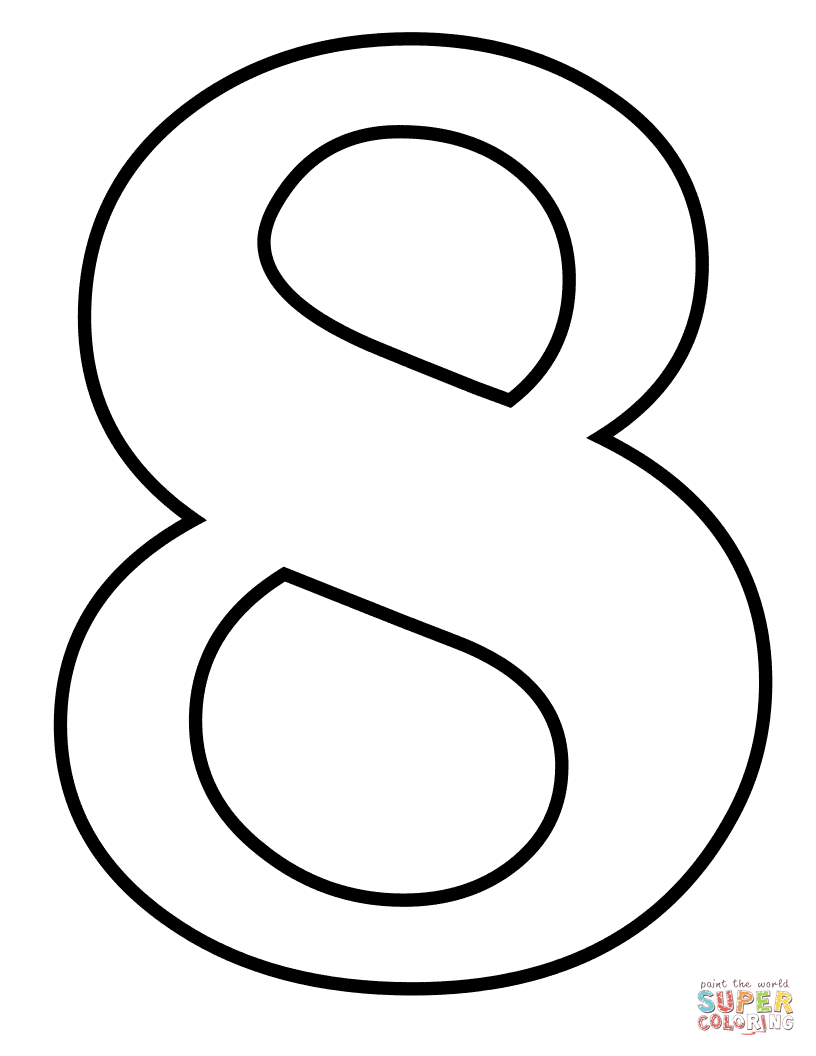 Number coloring page free printable coloring pages