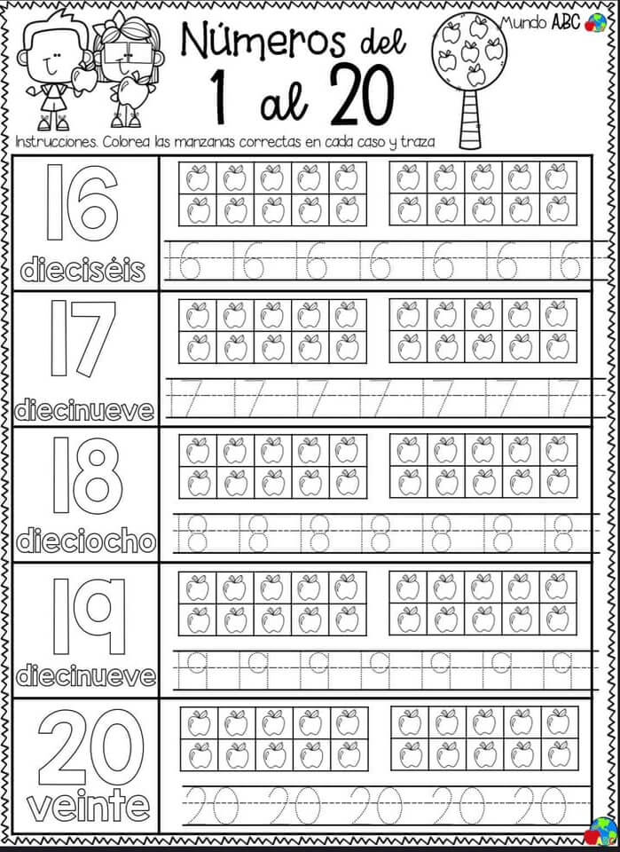 Actividades de nãºmeros del al materiales educativos para maestras