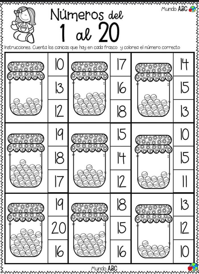 Actividades de nãºmeros del al materiales educativos para maestras