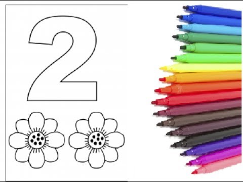 Coloring number two drawing number learn how to draw and color number two