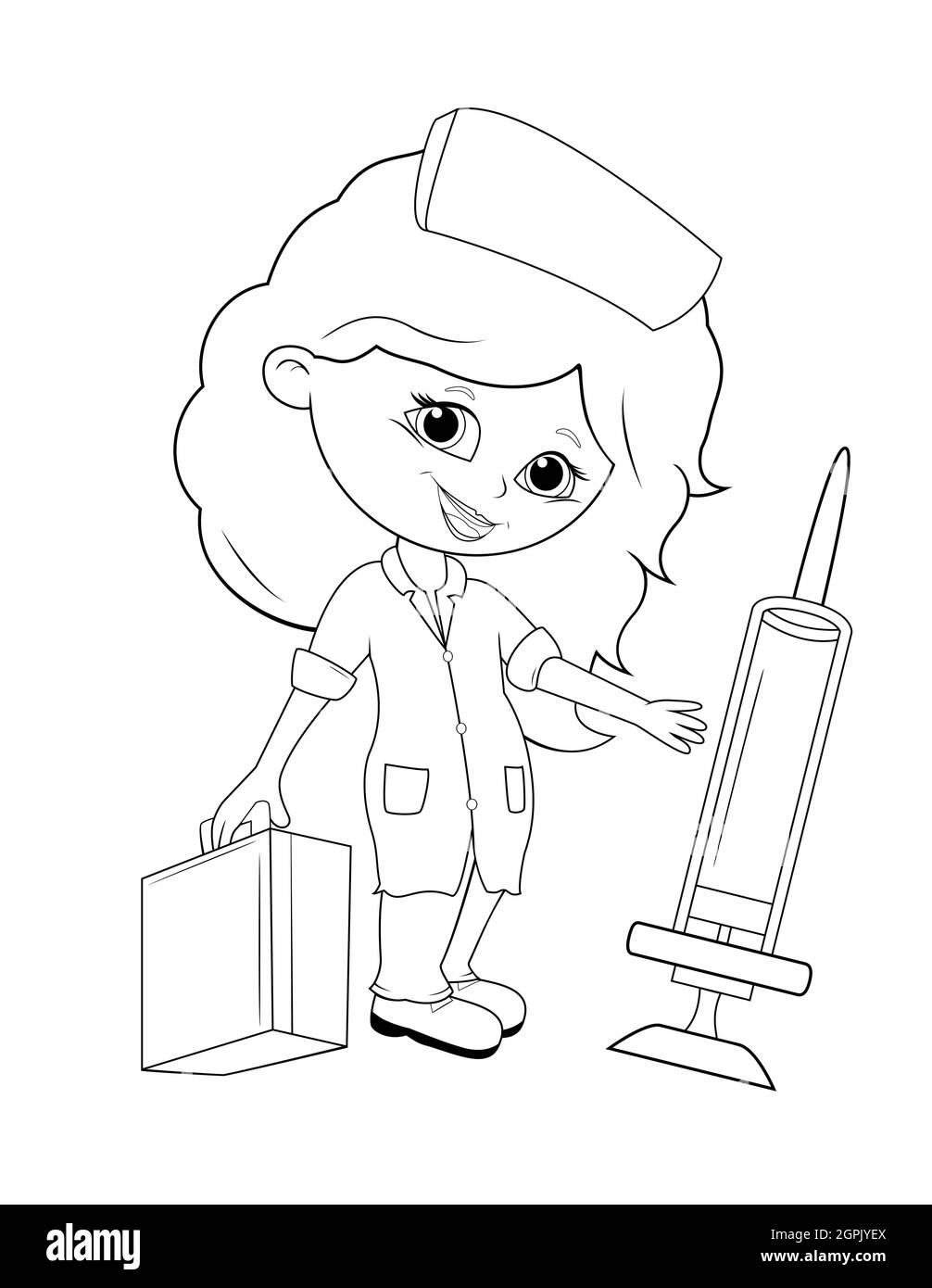 Sketch nurse black and white stock photos images