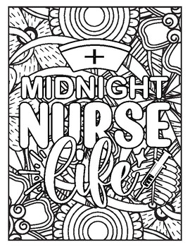 Mid night nurse coloring pages for adults by adnan jakaria tpt