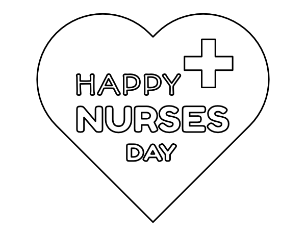 Printable happy nurses day coloring page