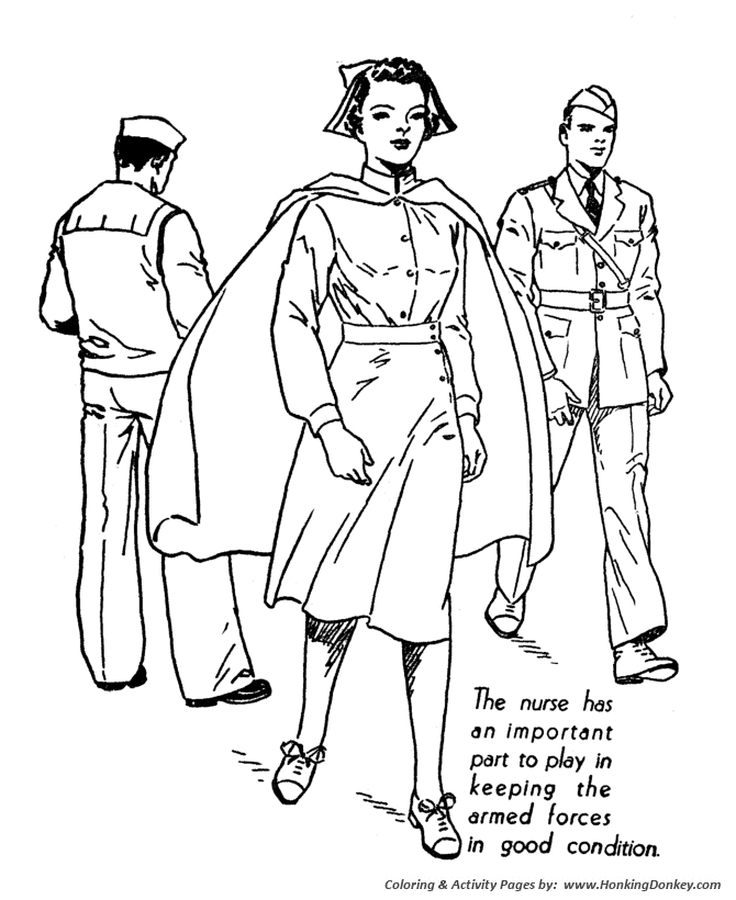 Armed forces day coloring pages navy nurse coloring page sheet for prek kids