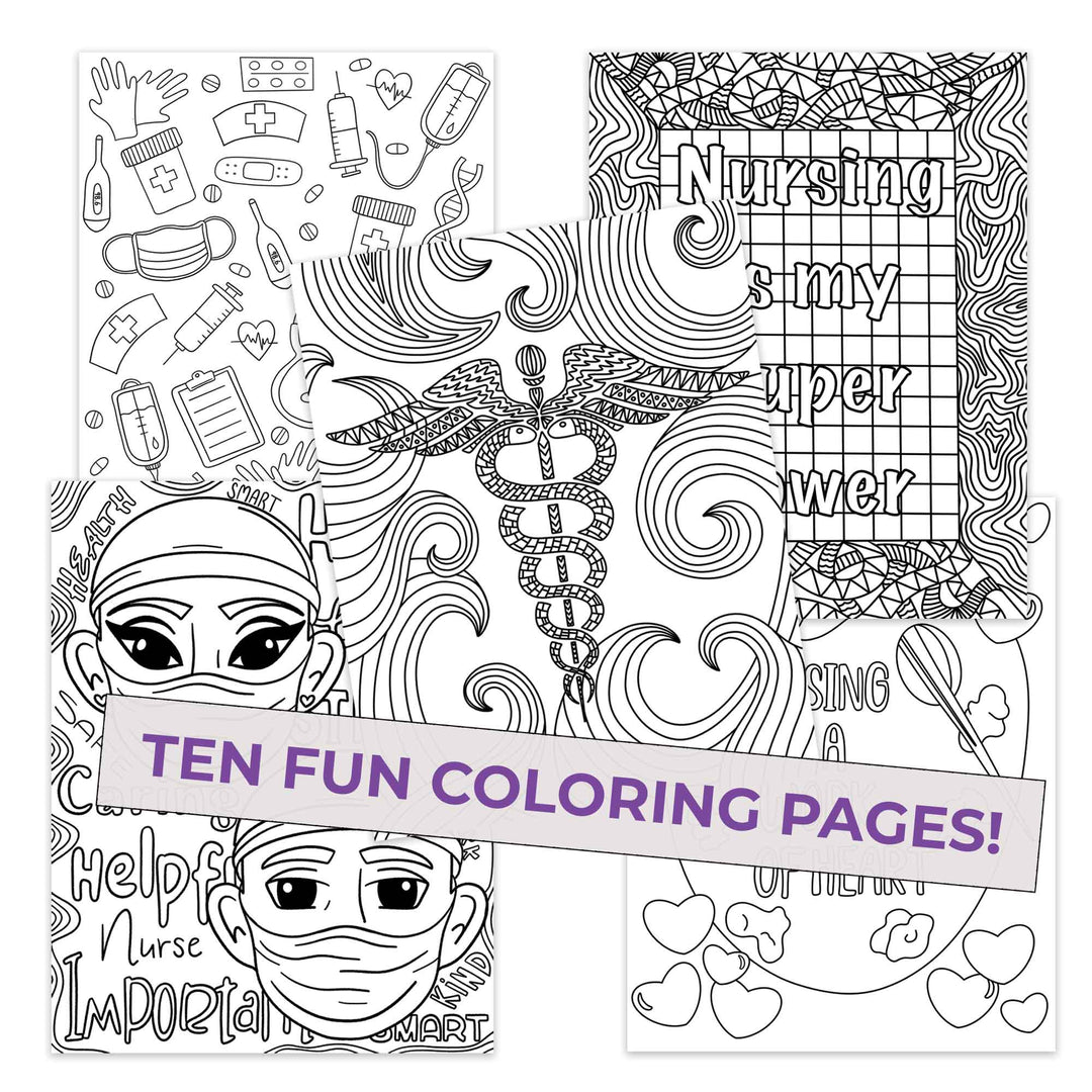 Nurse coloring pages pack â pop colors