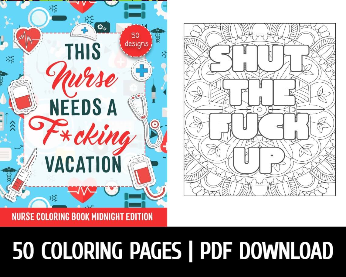 Nurse coloring book midnight edition