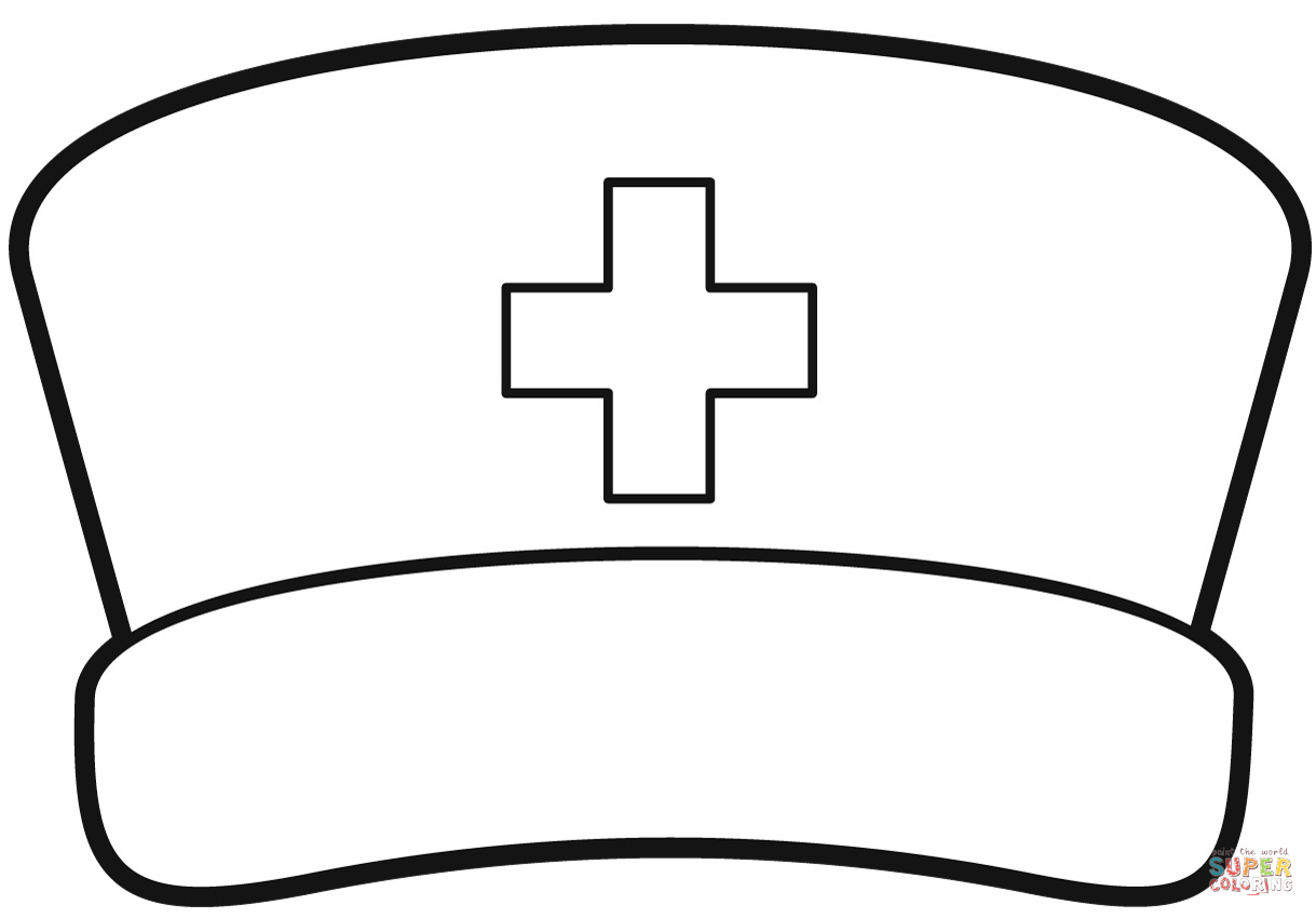 Nurse cap coloring page free printable coloring pages