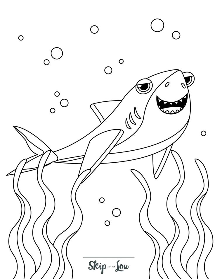 Shark in playful mood coloring page from skip to my lou in shark coloring pages coloring pages color