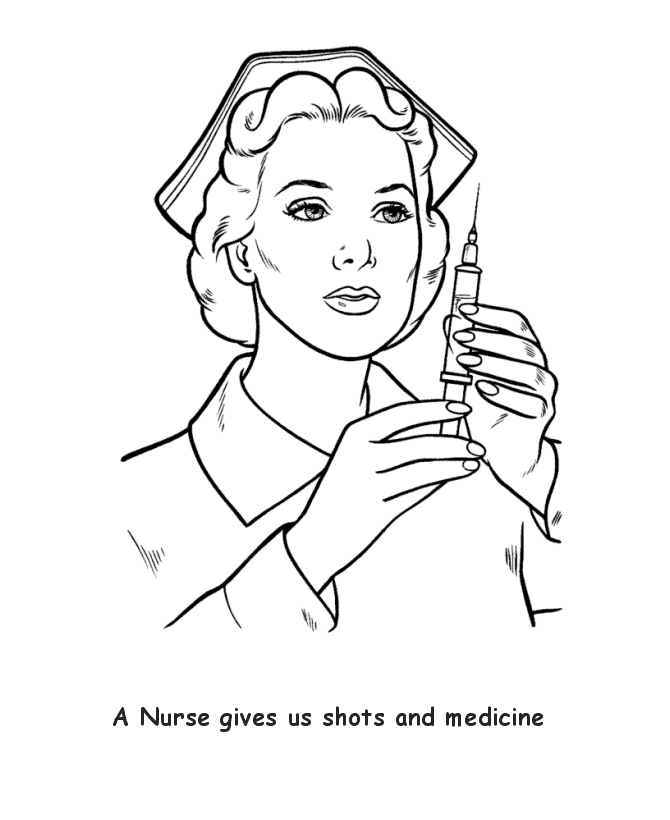 Nurse coloring pages