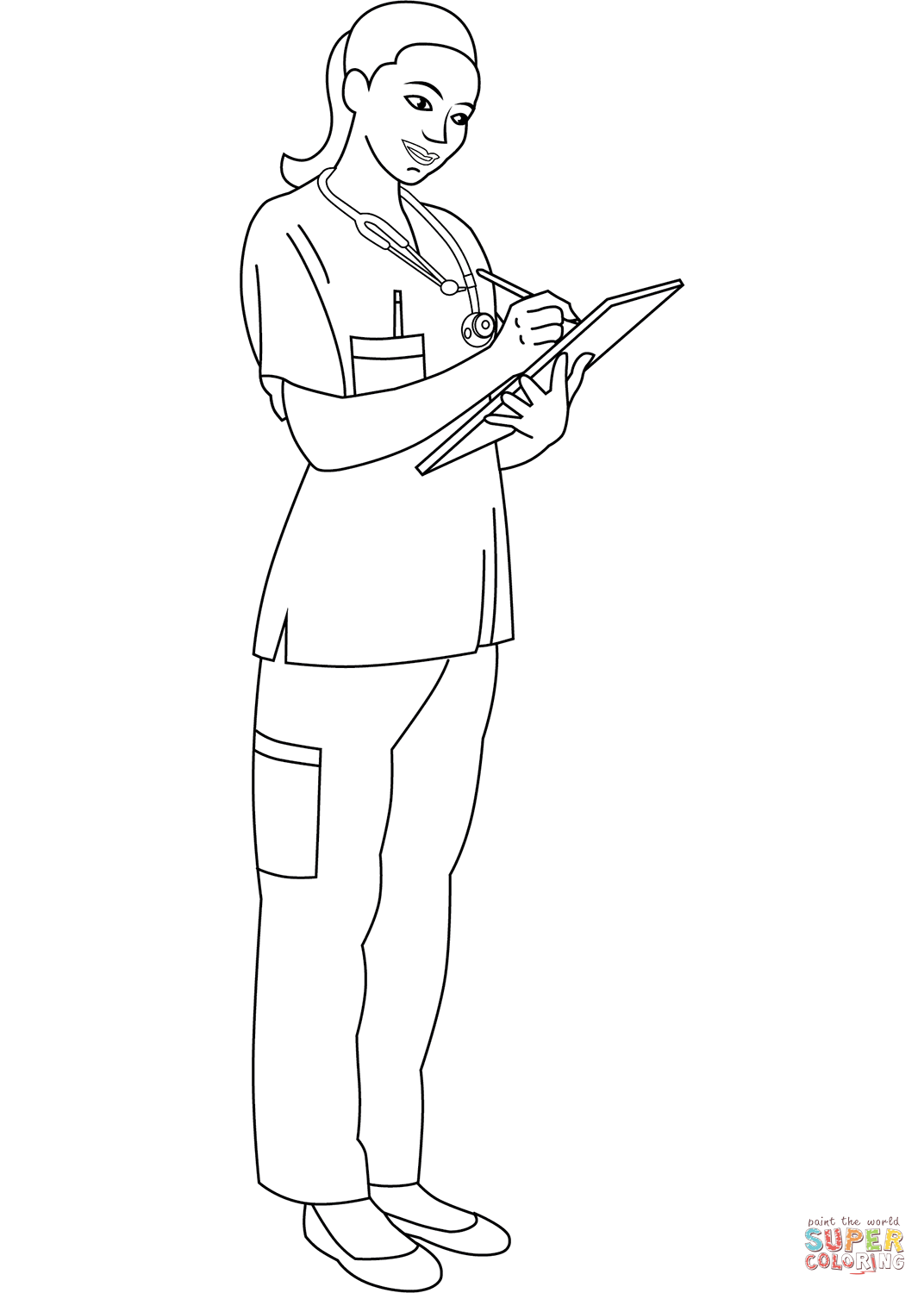 Nurse coloring page free printable coloring pages