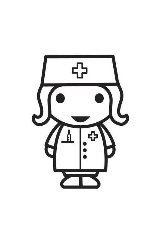 Coloring page nurse