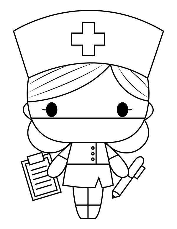 Printable cute nurse coloring page nurse drawing nurse clip art coloring pages