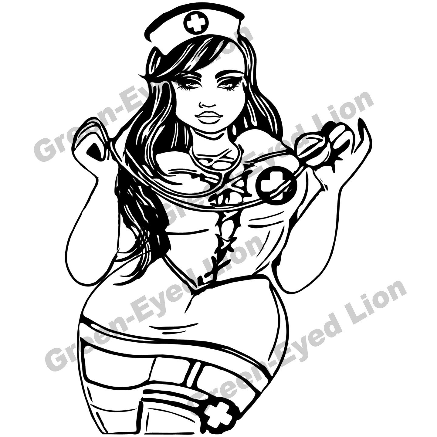 Plus size nurse digital file chubby thick nurse file for t