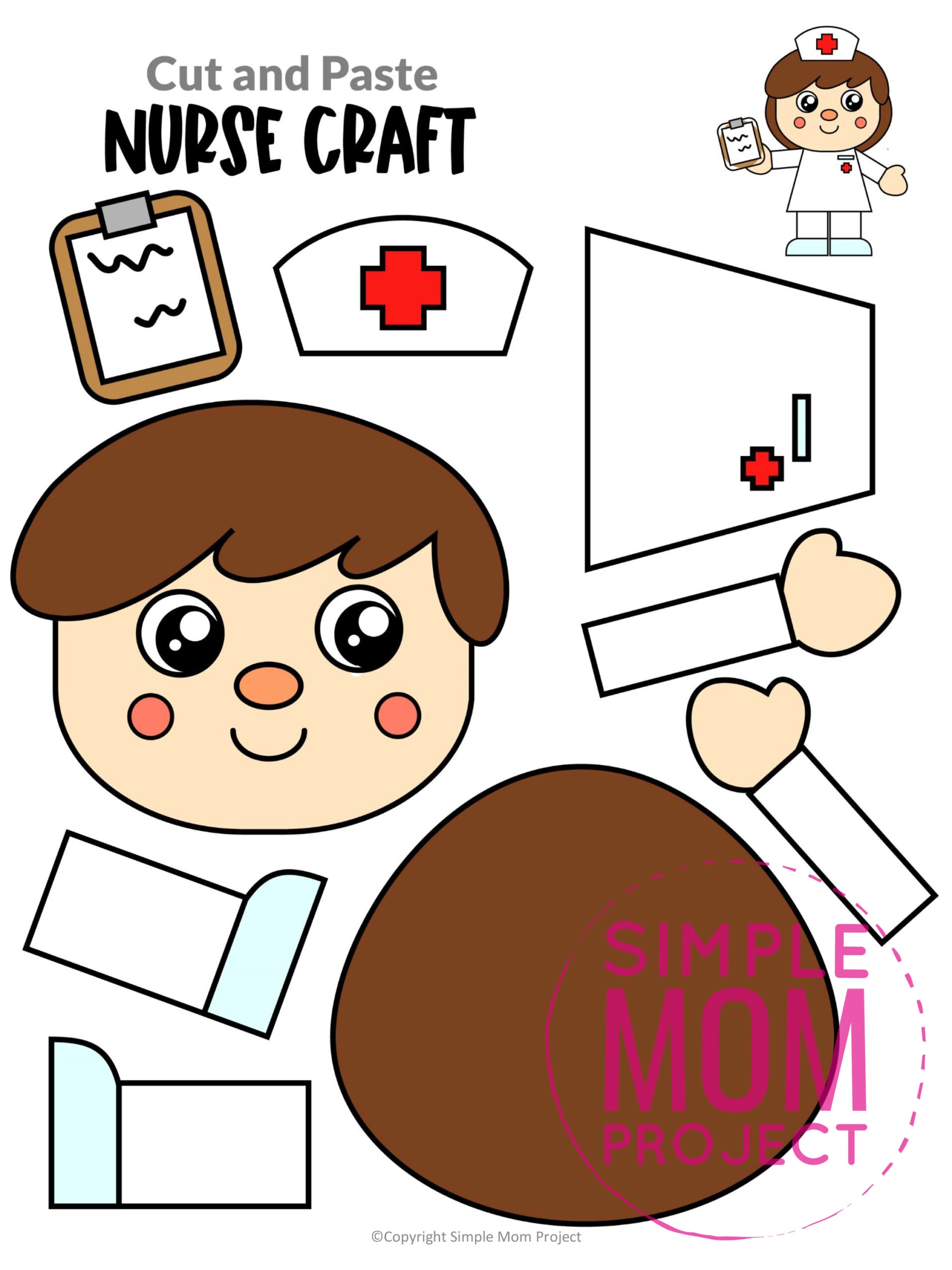 Free printable nurse craft template â simple mom project