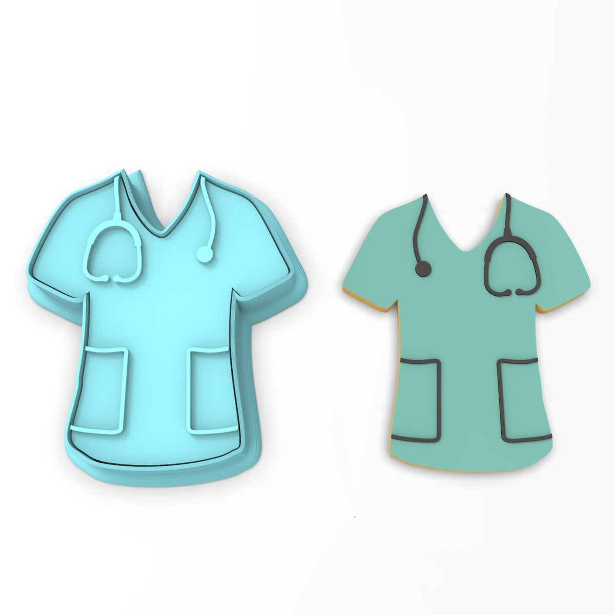 Nurse scrubs cookie cutter stamp stencil