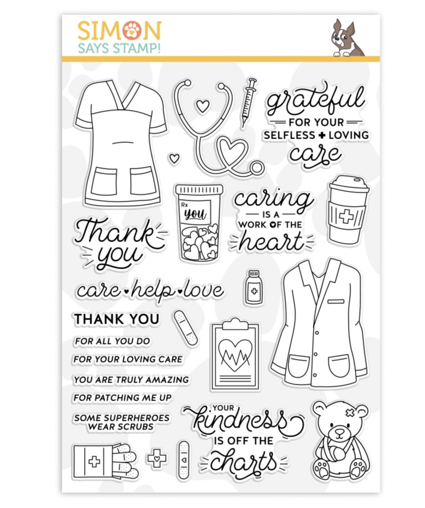 Thank you doctor nurse card and gift card idea work of art stamp set by simon says stamp