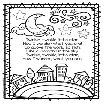 Nursery rhymes coloring pages by first little lessons tpt