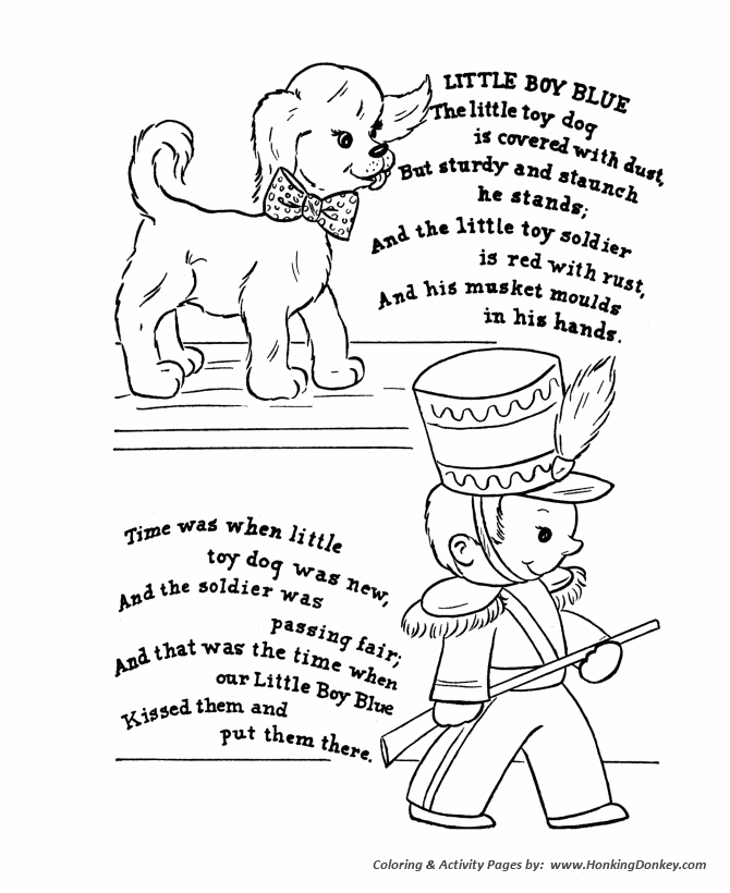 Classic mother goose nursery rhymes coloring pages classic kids the little toy dog nursery rhyme