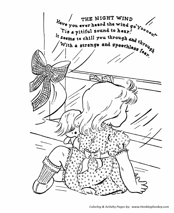 Classic mother goose nursery rhymes coloring pages classic kids the night wind nursery rhyme