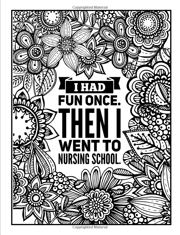 Nurse life a snarky adult coloring book adult coloring pages adult coloring book pages words coloring book