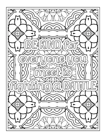 Premium vector nurse quotes coloring book page for adult