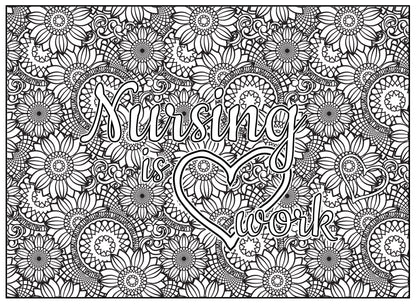 Nursing is heart work personalized giant coloring poster x â debbie lynn