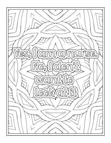 Premium vector nurse quotes coloring book page for adult