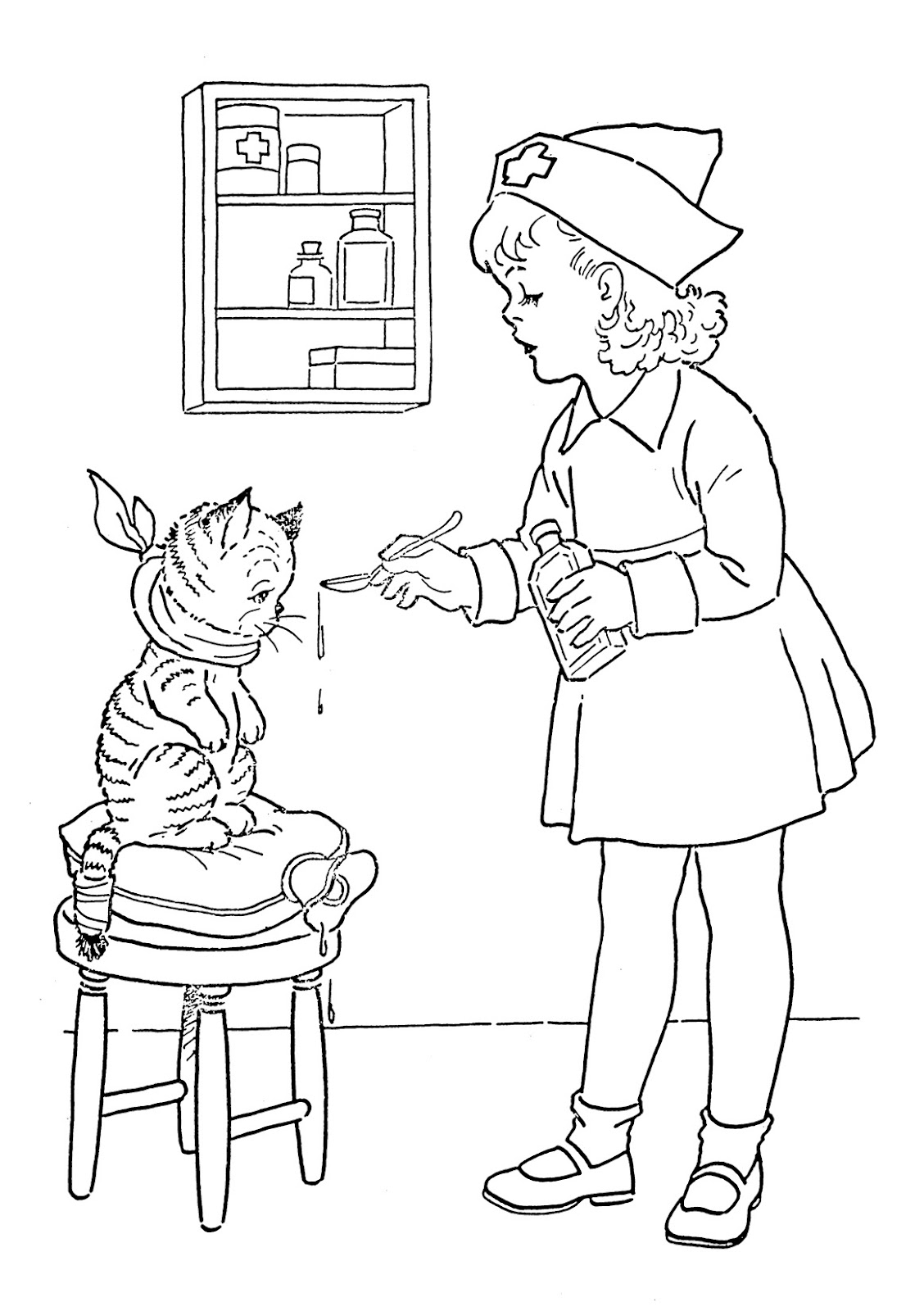 Nurse coloring pages