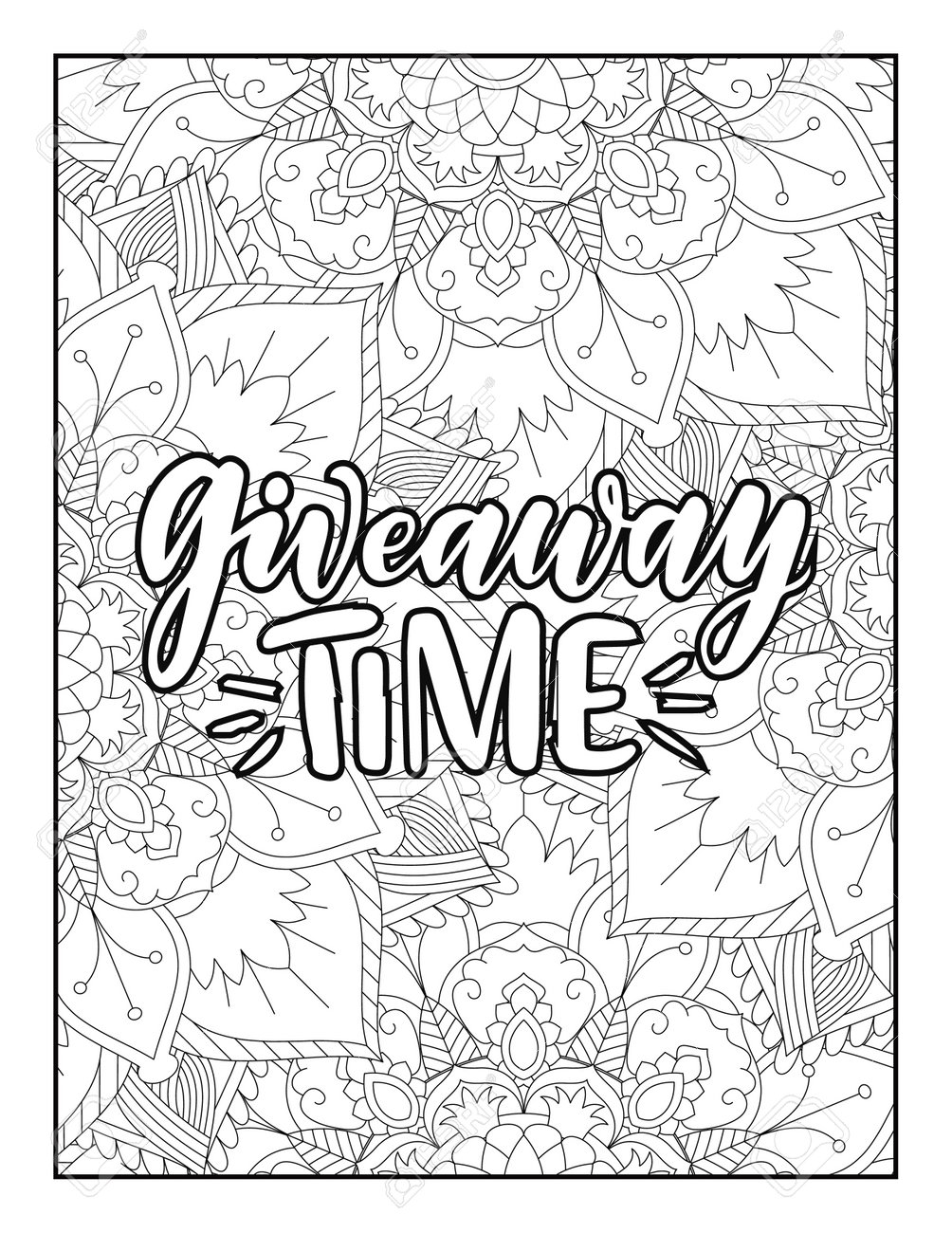 Coloring book for adult and older children coloring page with lettering black and white vector illustration royalty free svg cliparts vectors and stock illustration image