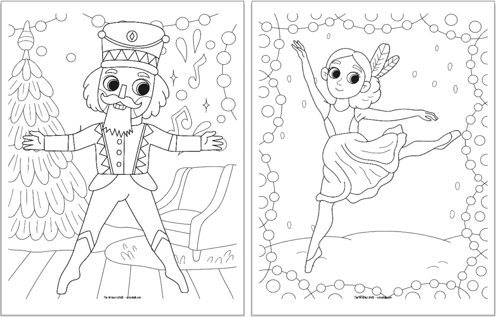 Free printable nutcracker ballet christmas coloring pages