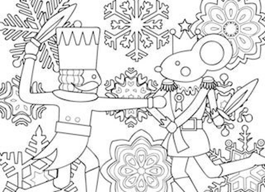 Printable coloring page zentangle coloring book nutcracker download now